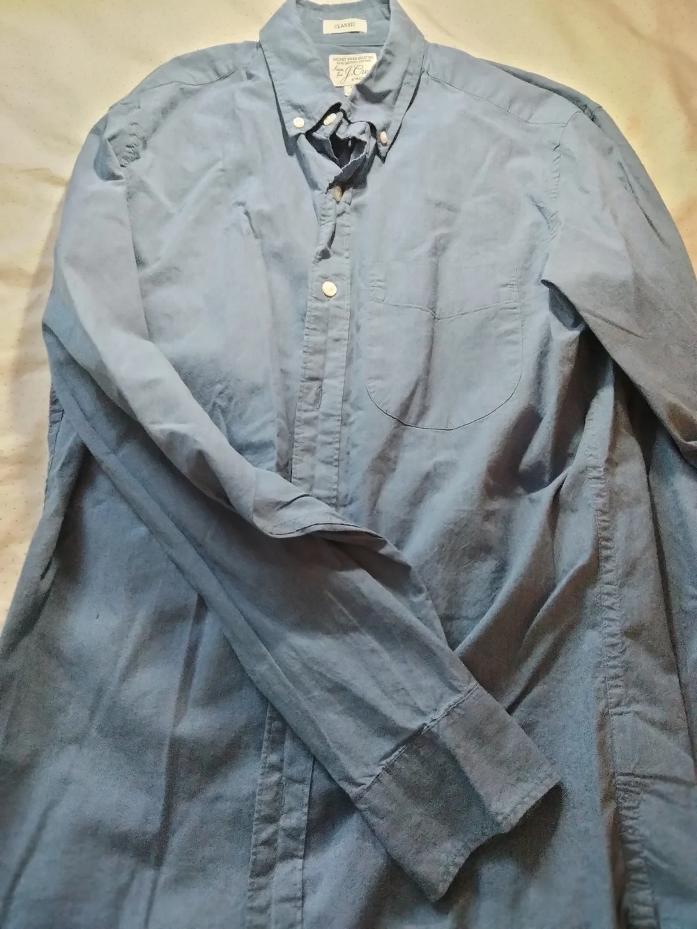 J. Crew Classic Light Blue Button-Down Organic Cotton Shirt Size XS